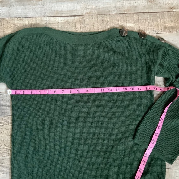 Anthropologie Green Cashmere Blend Sweater with Button Detail - Picture 8 of 10